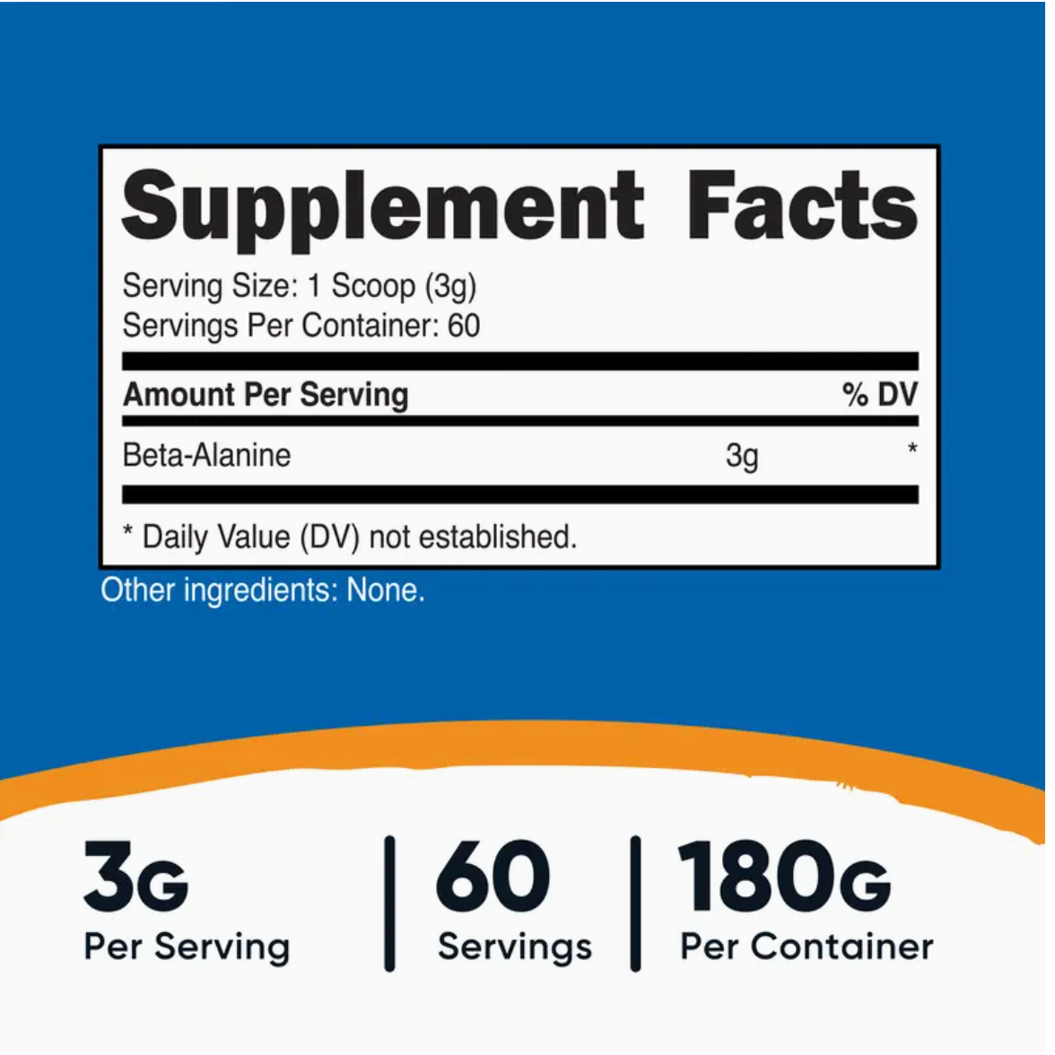 Nutricost Beta Alanine Powder 180 Grams - 3 Grams Per Serving