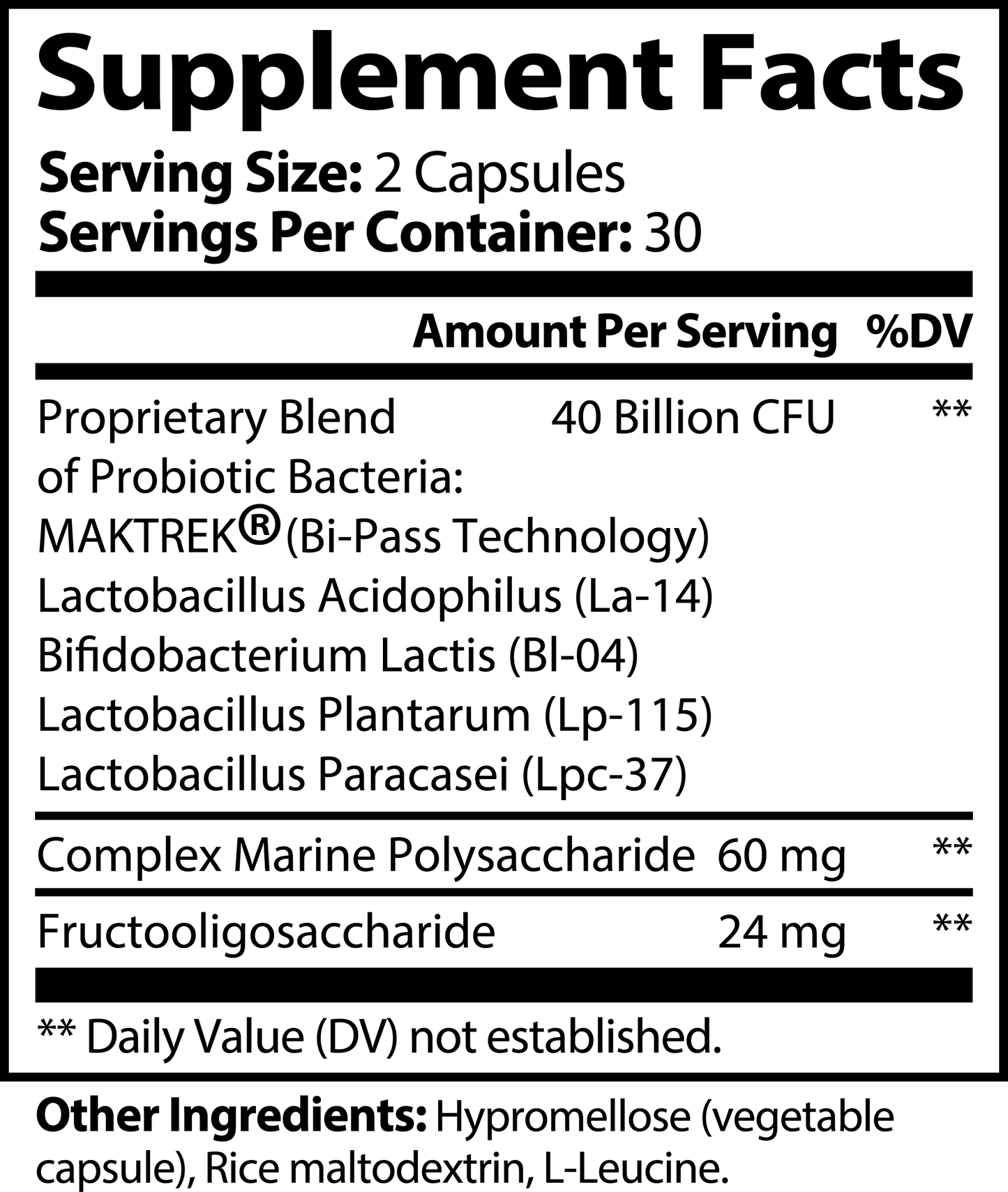 Brave Probiotic 40 Billion with Prebiotics