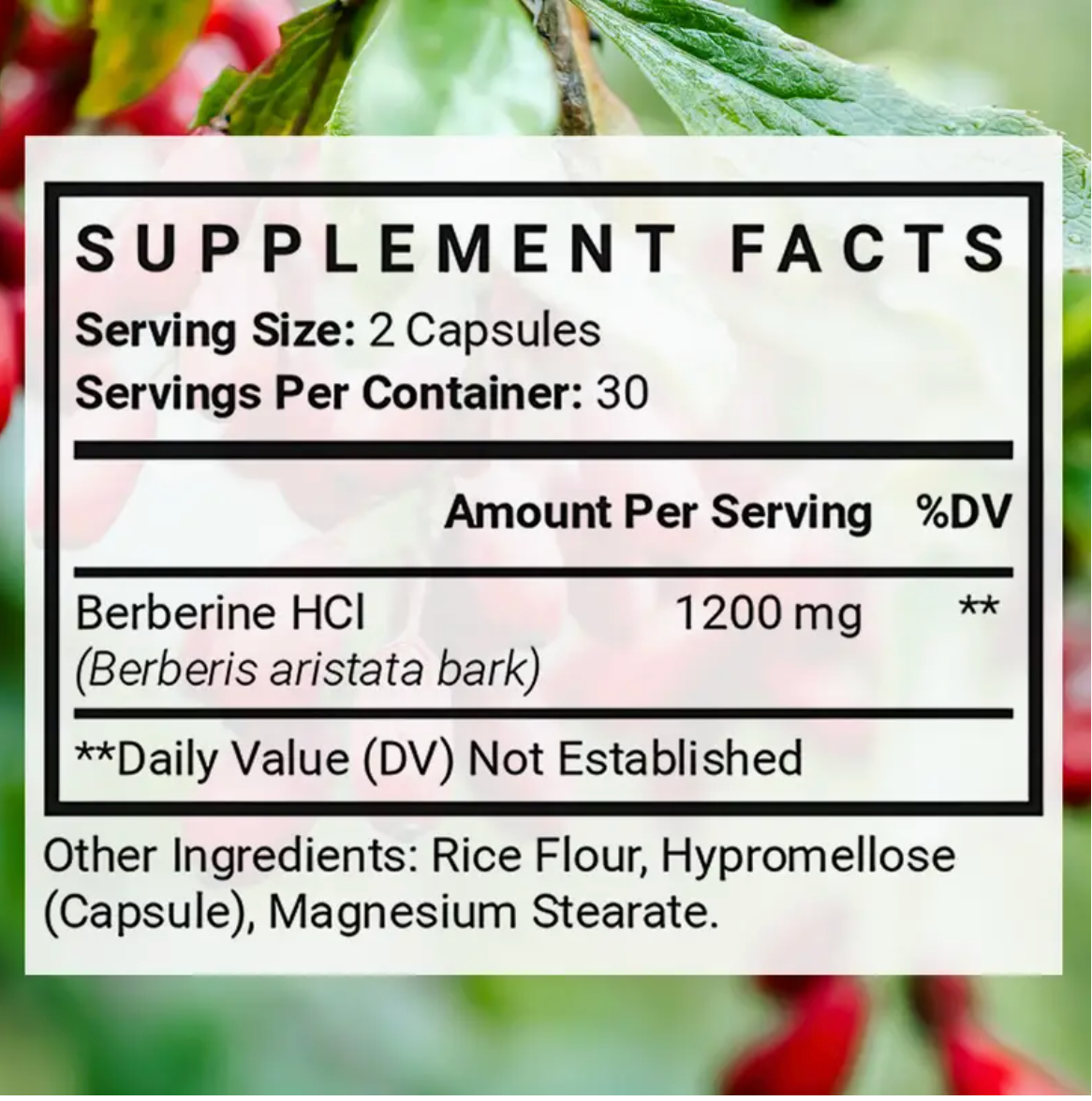 Berberine Supplement - Berberine 1200mg Per Serving