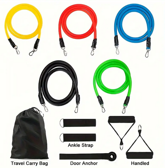 Resistance Bands Set, Exercise Bands, Pull Rope With Door Anchor, Handle, Leg & Ankle Bands And Storage Bag