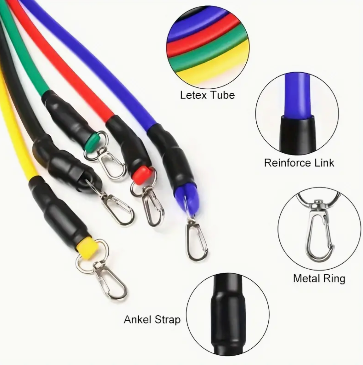 Resistance Bands Set, Exercise Bands, Pull Rope With Door Anchor, Handle, Leg & Ankle Bands And Storage Bag