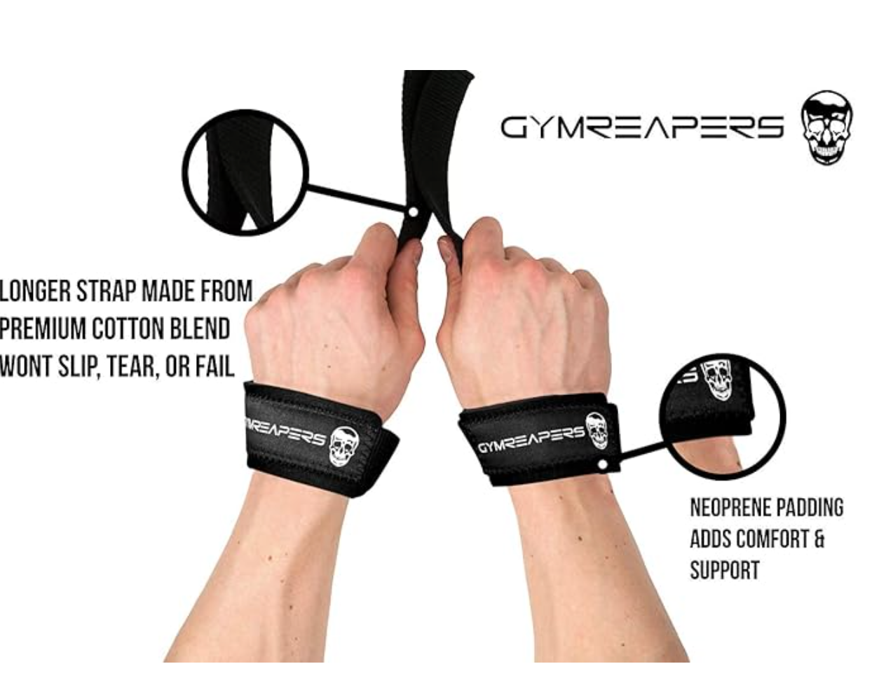 Gymreapers Lifting Wrist Straps for Weightlifting