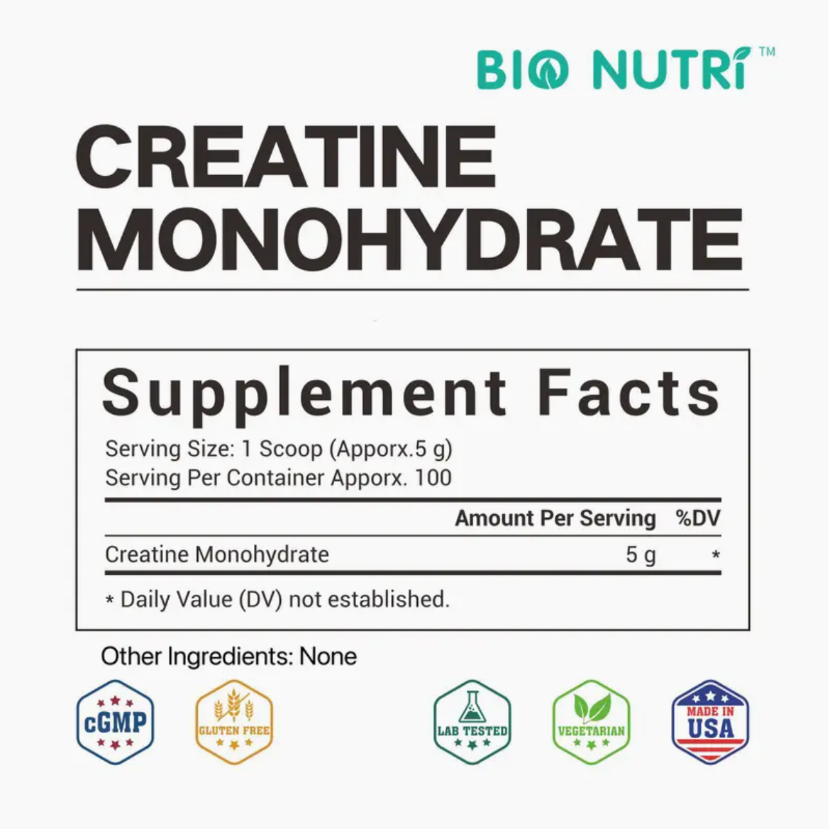 Creatine Monohydrate - 5000 mg Pure Micronized Creatine