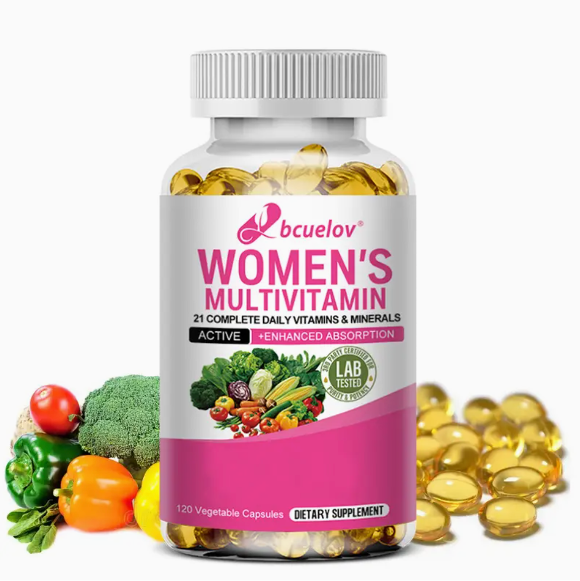 Women's Multivitamin -With Vitamin A, Niacin and Folic Acid - Supports General Health and Promote Metabolism - 120 Softgles