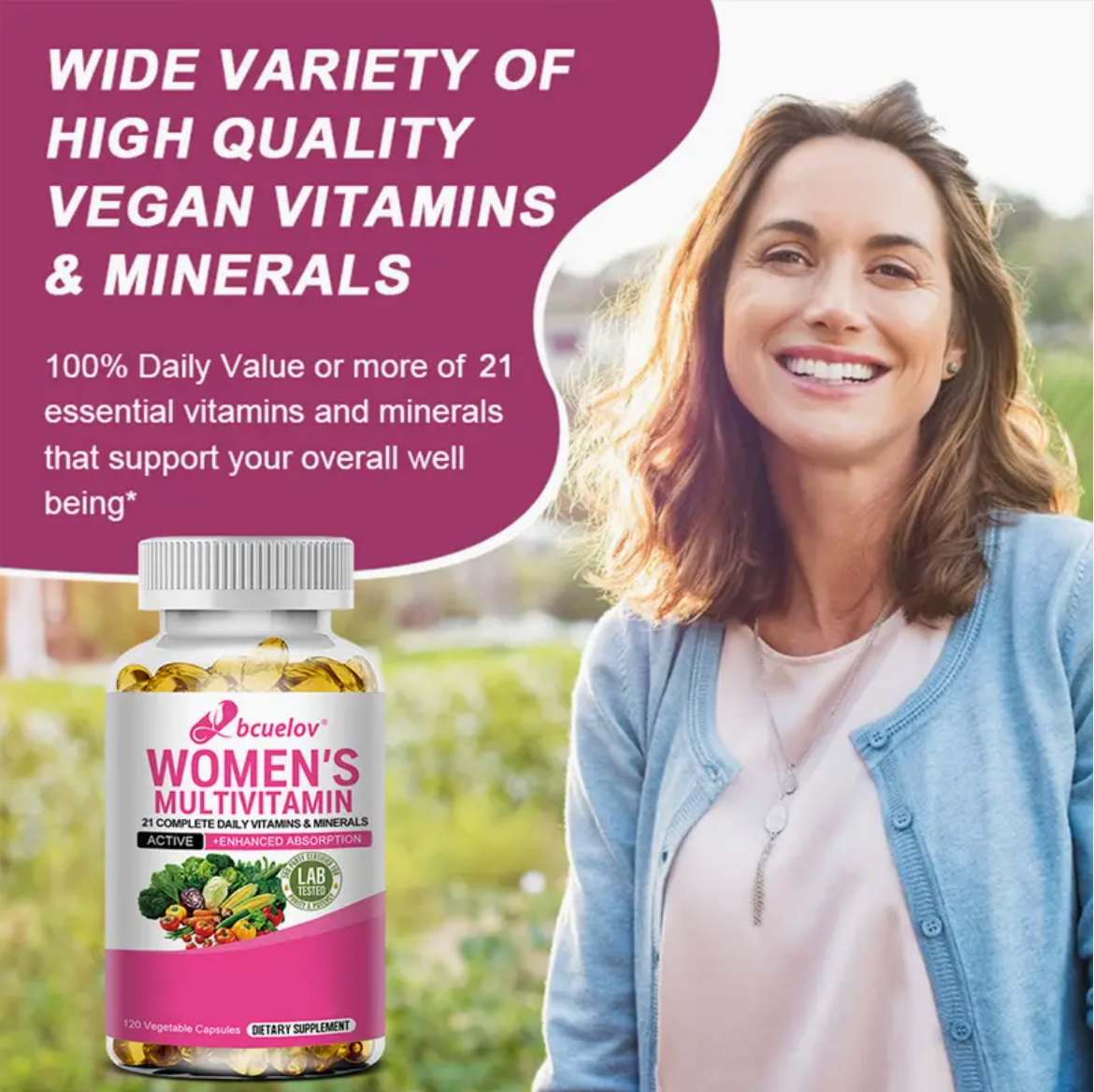 Women's Multivitamin -With Vitamin A, Niacin and Folic Acid - Supports General Health and Promote Metabolism - 120 Softgles