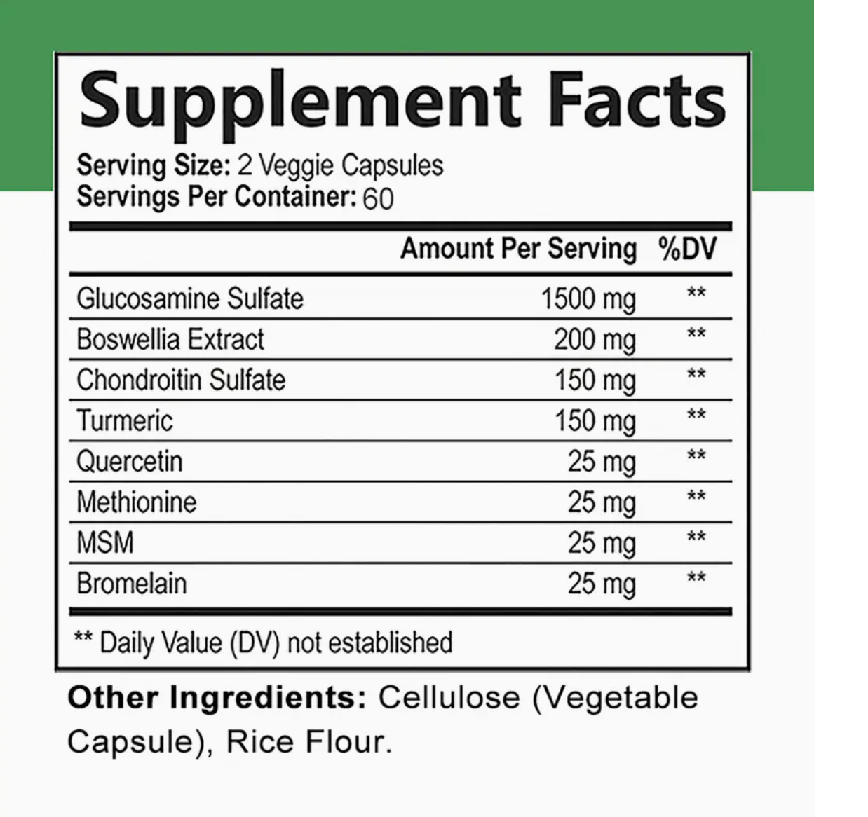 Glucosamine Chondroitin and MSM (Non-GMO) - Promotes Joint Health