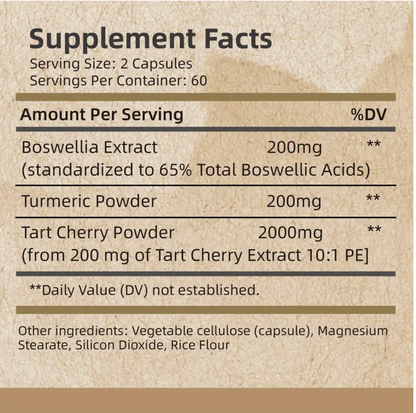 Boswellia Extract Turmeric and Tart Cherry 2400mg  (120)