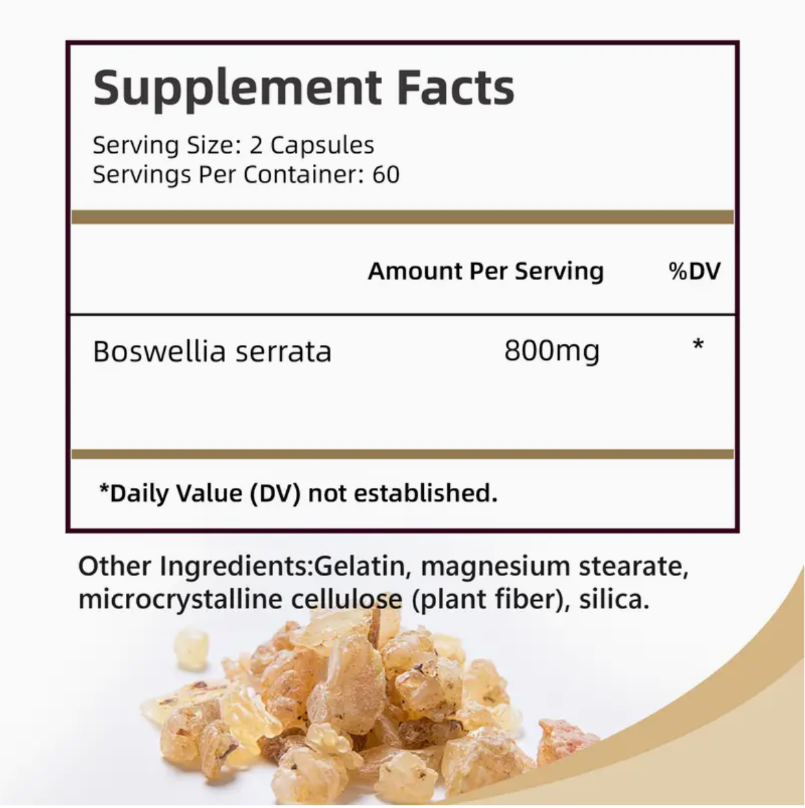 Pslalae Boswellia Extract Capsules - Anti Inflammatory Joint Care Support, Pain Relief